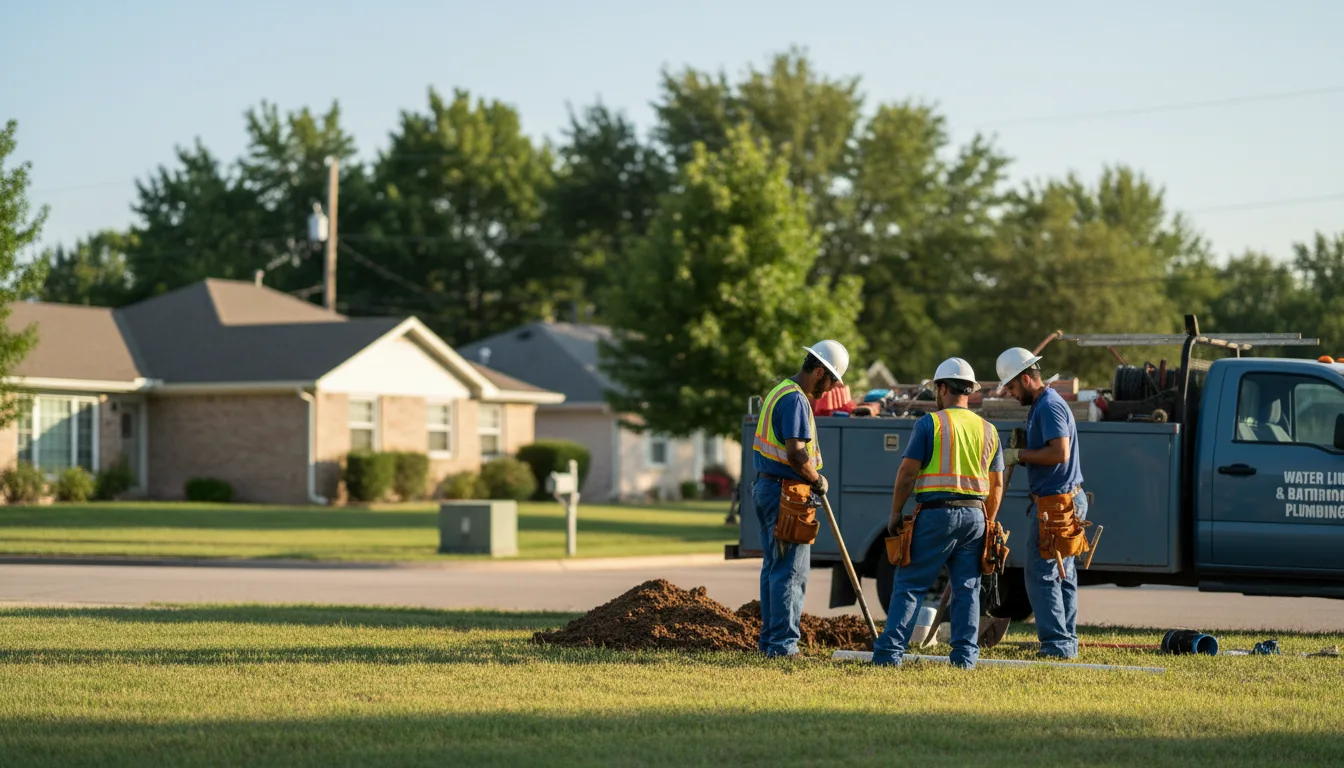 Residential water line and bathroom plumbing service in Cantril, IA